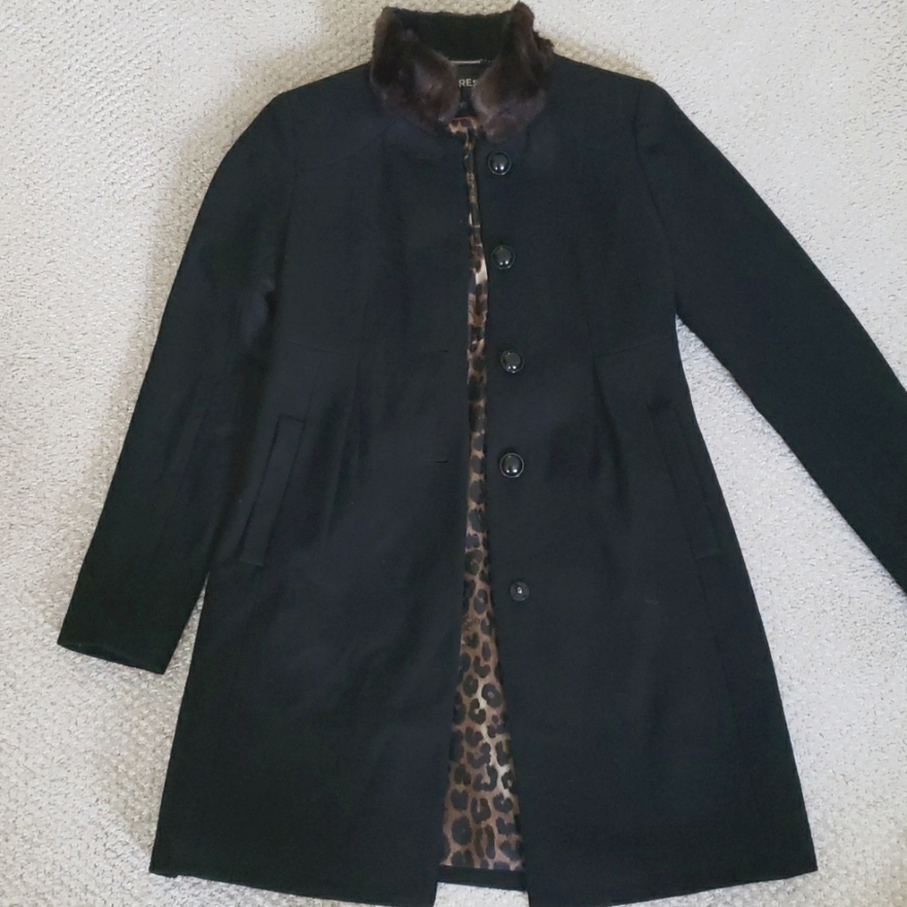 Express coat with fur detail, sz XSmall